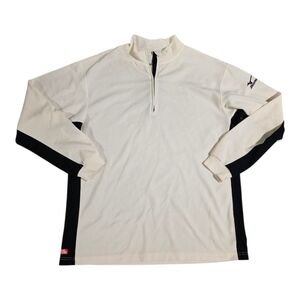 MIZUNO Pullover Ivory Black Breath Thermo 1/4 Zip Shirt - Size XL